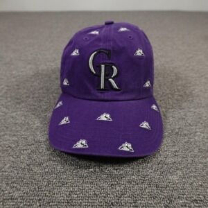Colorado Rockies Hat Cap Strap Back Womens Purple MLB Baseball All Over Print